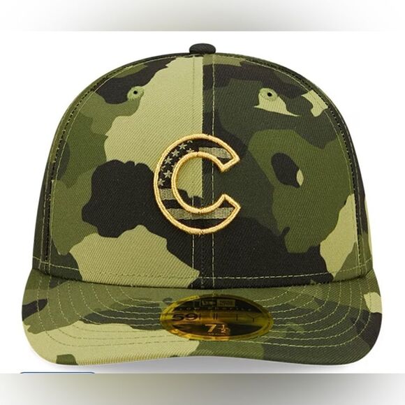 NWT 59Fifty New Era Camo Chicago Cubs 2022 Armed Forces Day Field Cap Size 6 7/8 - Picture 2 of 9
